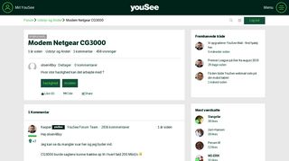 
                            5. Modem Netgear CG3000 - YouSee Forum