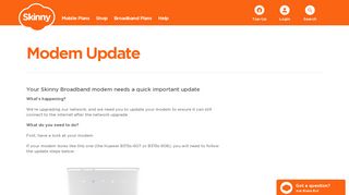
                            3. Modem Update - Skinny Mobile
