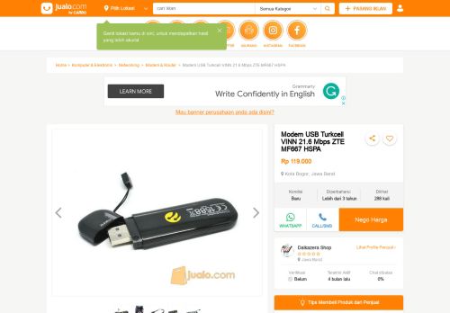 
                            9. Modem USB Turkcell VINN 21.6 Mbps ZTE MF667 HSPA | Bogor | Jualo