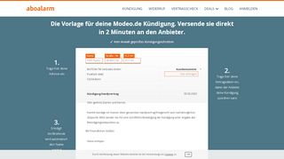 
                            11. Modeo.de online kündigen | geprüfte Vorlage - Aboalarm