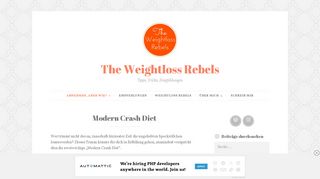 
                            7. Modern Crash Diet – The Weightloss Rebels