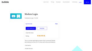 
                            9. Modern Login Template | Bubble