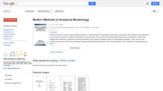 
                            10. Modern Methods in Analytical Morphology