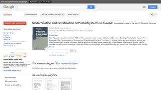 
                            12. Modernisation and Privatisation of Postal Systems in Europe: New ... - Résultats Google Recherche de Livres