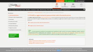 
                            7. Modifica, aggiornamento password dei codici di autenticazione ...