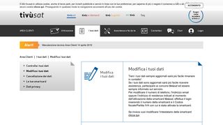 
                            7. Modifica i tuoi dati - tivùsat