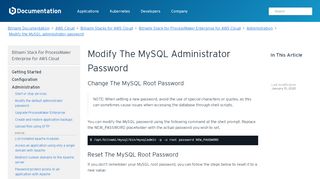 
                            9. Modify the MySQL administrator password - Bitnami Documentation