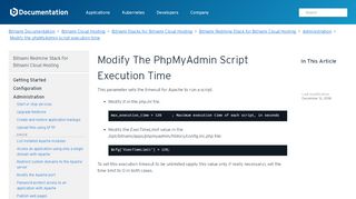 
                            9. Modify the phpMyAdmin script execution time - Bitnami Documentation
