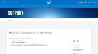 
                            2. Modify Your Candidate Profile on Jobs Website - Intel