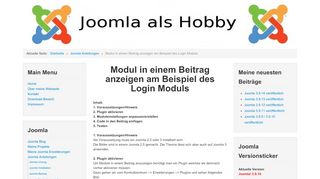 
                            9. Modul in einem Beitrag anzeigen am Beispiel des Login ... - Joomla!