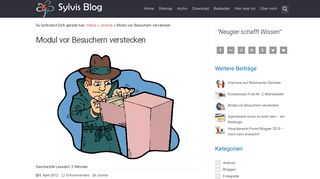 
                            11. Modul vor Besuchern verstecken | Sylvis Blog