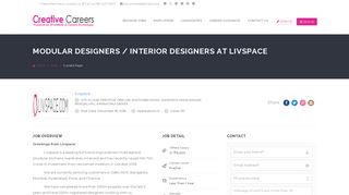 
                            10. Modular Designers / Interior Designers at Livspace – Creative Careers ...