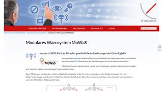 
                            5. Modulares Warnsystem MoWaS - mecom