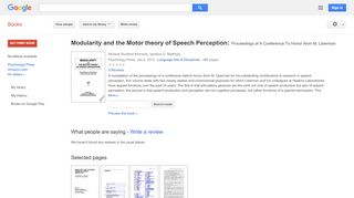 
                            5. Modularity and the Motor theory of Speech Perception: ...