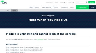 
                            11. Module is unknown and cannot login at the console | Support | SUSE