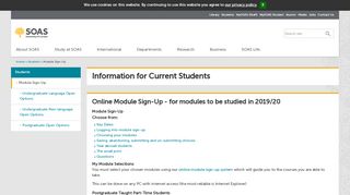 
                            2. Module Sign-Up for Returning Students - SOAS University of London