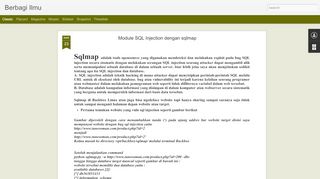 
                            12. Module SQL Injection dengan sqlmap | Berbagi Ilmu