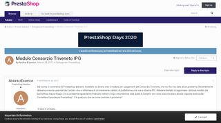 
                            7. Modulo Consorzio Triveneto IPG - Sviluppatori PrestaShop - PrestaShop