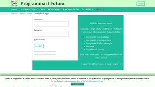 
                            9. Modulo di login - ProgrammaIlFuturo.it