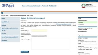 
                            10. Modulo di richiesta informazioni — Italiano - SINAnet - Ispra