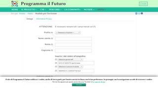 
                            5. Modulo per l'iscrizione - Programma il Futuro