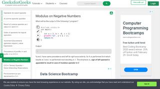 
                            6. Modulus on Negative Numbers - GeeksforGeeks