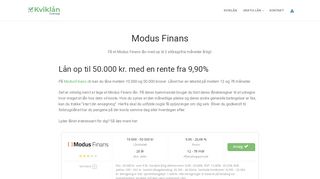 
                            11. Modus Finans » Lån op til 50.000 kr. på ModusFinans.dk » Ansøg her
