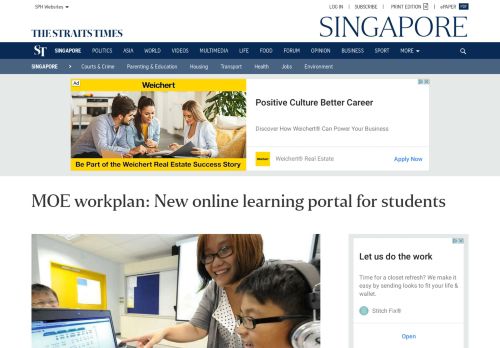 
                            13. MOE workplan: New online learning portal for students, Singapore ...
