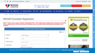 
                            4. MOHAN Foundation Website Registration