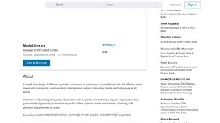 
                            12. Mohd Imran - Manager - IDFC Bank | LinkedIn
