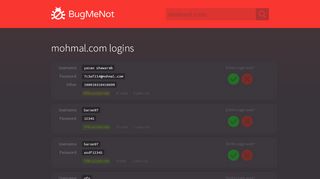 
                            4. mohmal.com passwords - BugMeNot