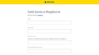 
                            3. MOJA AVIVA - Rejestracja