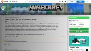
                            9. Mojang Account Login Says My Password is Incorrect : Minecraft ...