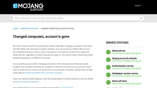 
                            9. Mojang | Changed computers, account is gone