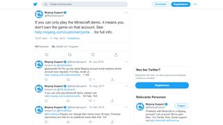 
                            7. Mojang Support on Twitter: 