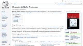 
                            6. Molecular & Cellular Proteomics - Wikipedia