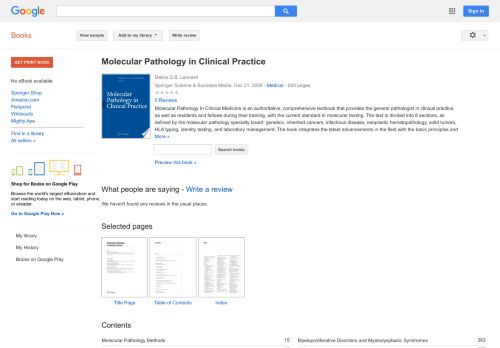 
                            9. Molecular Pathology in Clinical Practice