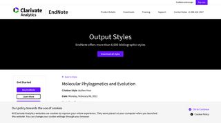 
                            11. Molecular Phylogenetics and Evolution | EndNote