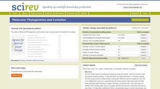 
                            9. Molecular Phylogenetics and Evolution - SciRev