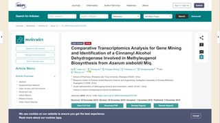 
                            6. Molecules | Free Full-Text | Comparative Transcriptomics Analysis for ...