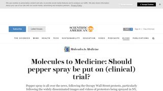 
                            10. Molecules to Medicine: Should pepper spray be put on (clinical) trial ...