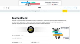 
                            11. MomentFeed - Santa Monica, CA - Inc.com