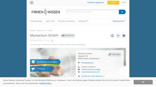 
                            9. Momentum GmbH, Uelzen - Firmenauskunft - FirmenWissen