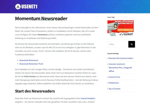 
                            11. Momentum Newsreader - Download & Anleitung | Usenet1.de
