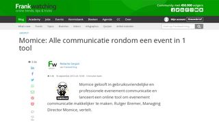 
                            8. Momice: Alle communicatie rondom een event in 1 tool ...