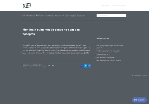 
                            13. Mon login et/ou mot de passe ne sont pas acceptés – Tele Ticket Service