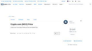 
                            8. Monaco (MCO) Price, Chart, Value & Market Cap | CoinCodex