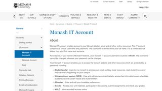
                            4. Monash IT Account - IT Services, Monash University Malaysia