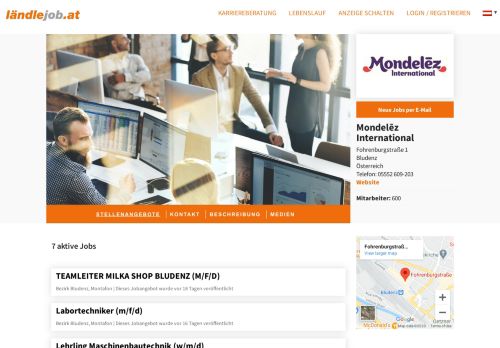 
                            11. Mondelēz International - Jobs auf laendlejob.at