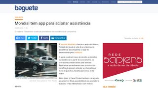 
                            4. Mondial tem app para acionar assistência | Notícias | Baguete